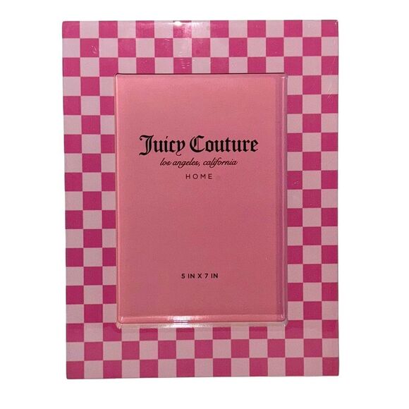 Juicy Couture Home Pink Checkerboard Print Stand Up Photo Picture Frame 5” x 7” - Picture 7 of 7